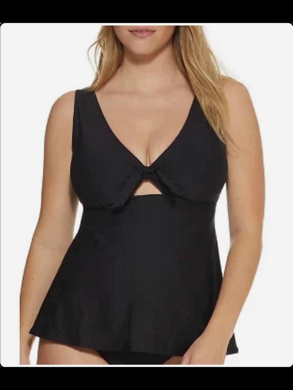 Birdsong  ONYX Tie Front Underwire Tankini Swim Top, US 32G